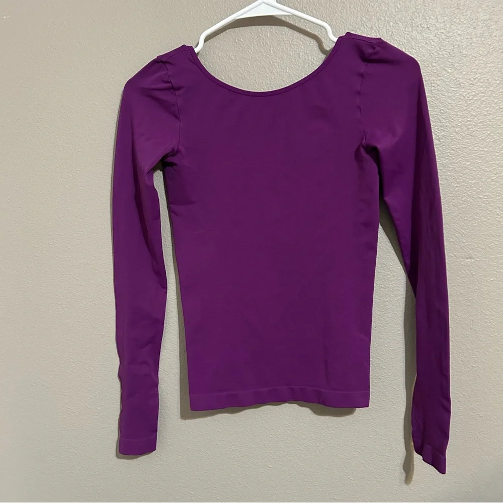 Free People Purple Low Back Long Sleeve Layering Top Women’s Size Medium / Large - Picture 4 of 10
